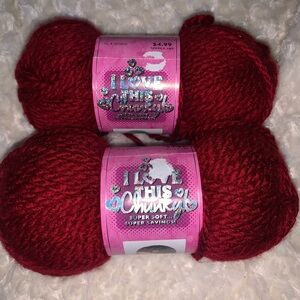 2 , I Love this Chunky Super Soft Yarn Red Velvet  Ea 3.5oz Acrylic 109 Yards